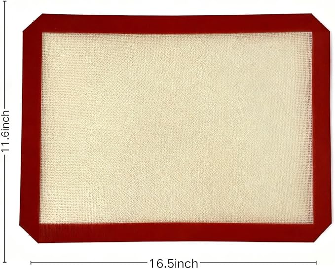 MASALACO Silicone Baking Mat, 2 Pack Oven Baking Mat 16.5 x 11.6, Red