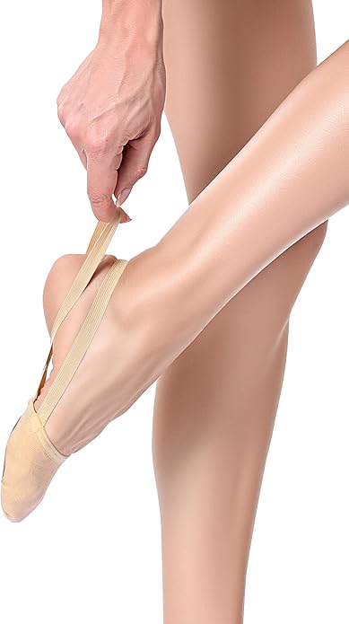 Babene 2Pcs Women's Canvas Half Soles Dance Shoes(ZF1E7-2-XL) Nude