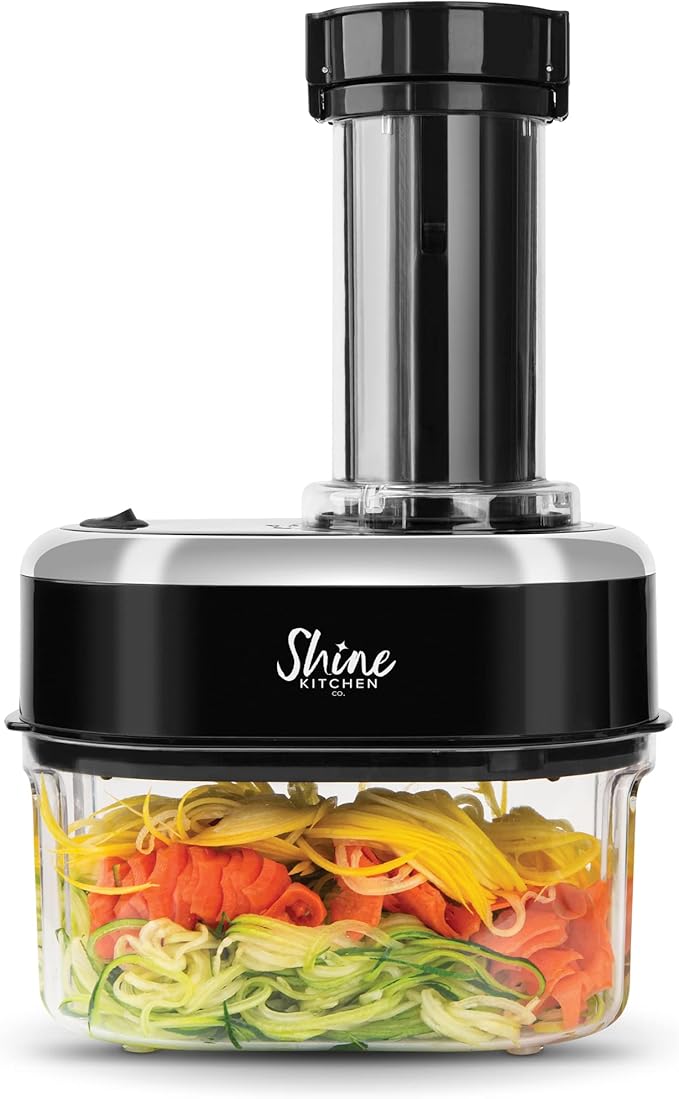 Shine Kitchen Co. SES-100 Electric Vegetable Spiralizer with No Slip Veggie Grip