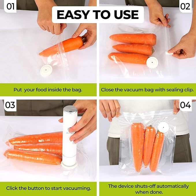 ZLTMYI Handheld Vacuum Sealer for Food with 20 Reusable Vacuum Bags