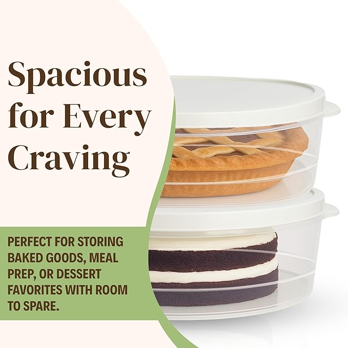 Evelots Pie Container with Lid, 4-Pack, 11-Inch, Clear BPA-Free Carriers
