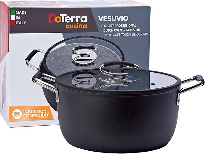 DaTerra Cucina Nonstick Ceramic Dutch Oven Pot w/Lid, Oven Safe Pot, 5Qt