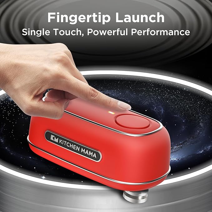Kitchen Mama Orbit One Rechargeable Electric Can Opener, Red
