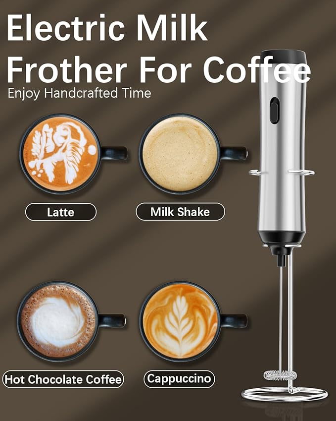 QTDHG Rechargeable Milk Frother with Stand