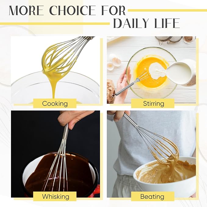 Baderke 100 Pcs Mini Whisk Bulk Small Whisks for Cooking 304 Stainless Steel Tiny Whisk for Baking, Whipping, Beating Eggs, Mixing Sauces, Blending Ingredients (6 Inch)