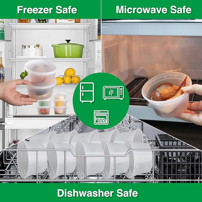 tropipak Deli Food Containers, Leakproof Storage Containers, 12 oz, 50 Pack
