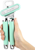 Spring Chef Stainless Steel Manual Can Opener with Soft Grip Handles, Mint