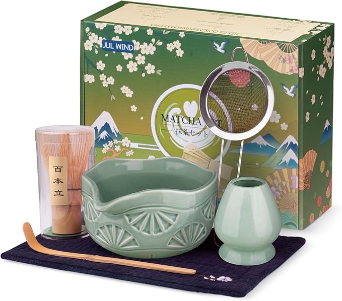 Matcha Whisk Set, Ceramic Matcha Set Includes Matcha Bowl and Matcha Whisk