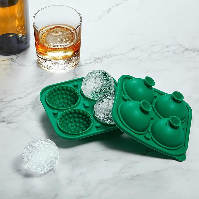 ACOOKEE Novelty Golf Gifts Ball Ice Maker Mold, 2.2" Large Sphere Round Ice Cube Mold for Cocktails, Whiskey, Bourbon, Fun Shapes Big Whiskey Ice Cube Mold Gifts