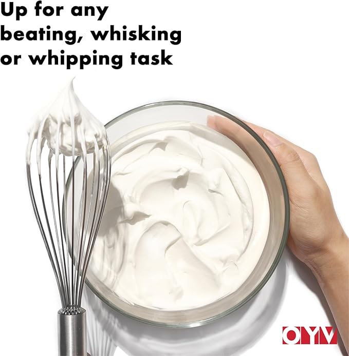 OYV 18/10 Stainless Steel Whisk, 12-Inch Metal Whisk, Ergonomic Handle