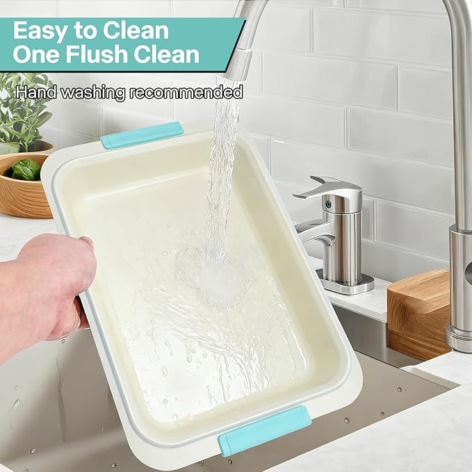 Spmarkt 9x13 Baking Pan & Lid, Nonstick Aluminized Steel, Silicone Handles