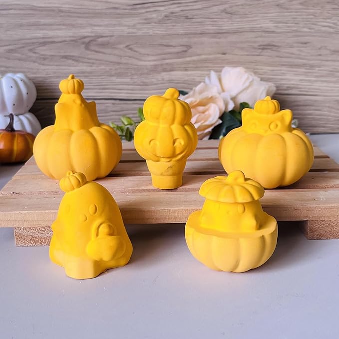 2Pcs Halloween Resin Silicone Mold, Ghost Pumpkin Candle Mold