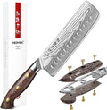 HEZHEN 7.4'' Nakiri Knife – 67 Layers Damascus Steel, Ultra Sharp Japanese Vegetable Knife for Home Cooks, Ergonomic Micarta Handle