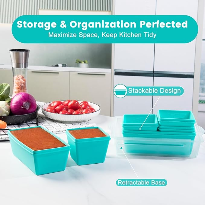 Gemice Silicone Freezer Molds with Lids, 6-Pack 1-Cup & 2-Cup