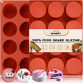 HKNMTT Round Silicone Molds 2 PCS, 12-Cavity 2.1" Cylinder Chocolate Covered Cookie Mold, Food Grade Non-Stick Baking Moulds Compatible Oreos Candy Handmade Soap Pudding Jello Mini Cake Jelly Brownie