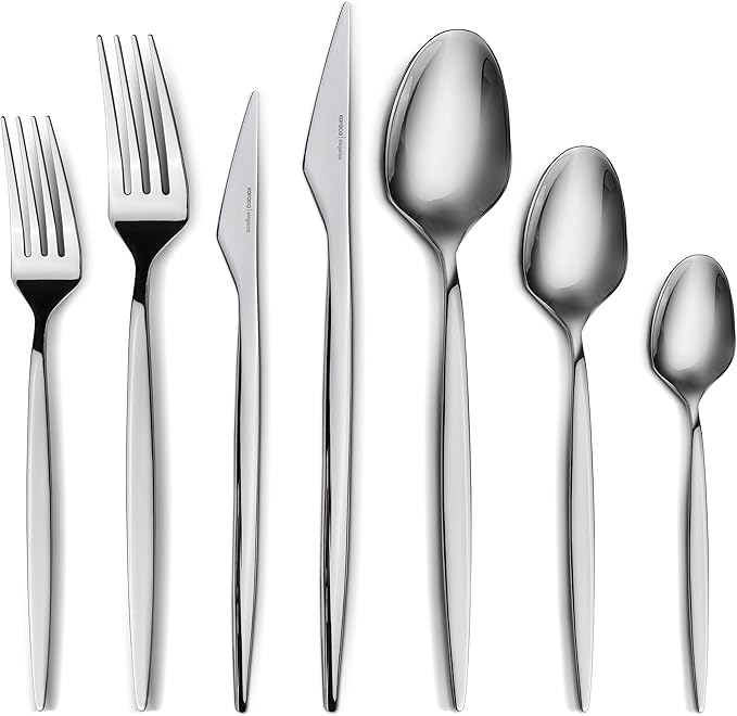 Karaca Thor 84-Piece Table Silverware Cutlery Set with Box, Stainless Steel in Elegant Box, Stylish and Durable Cutlery for Demanding Table Culture