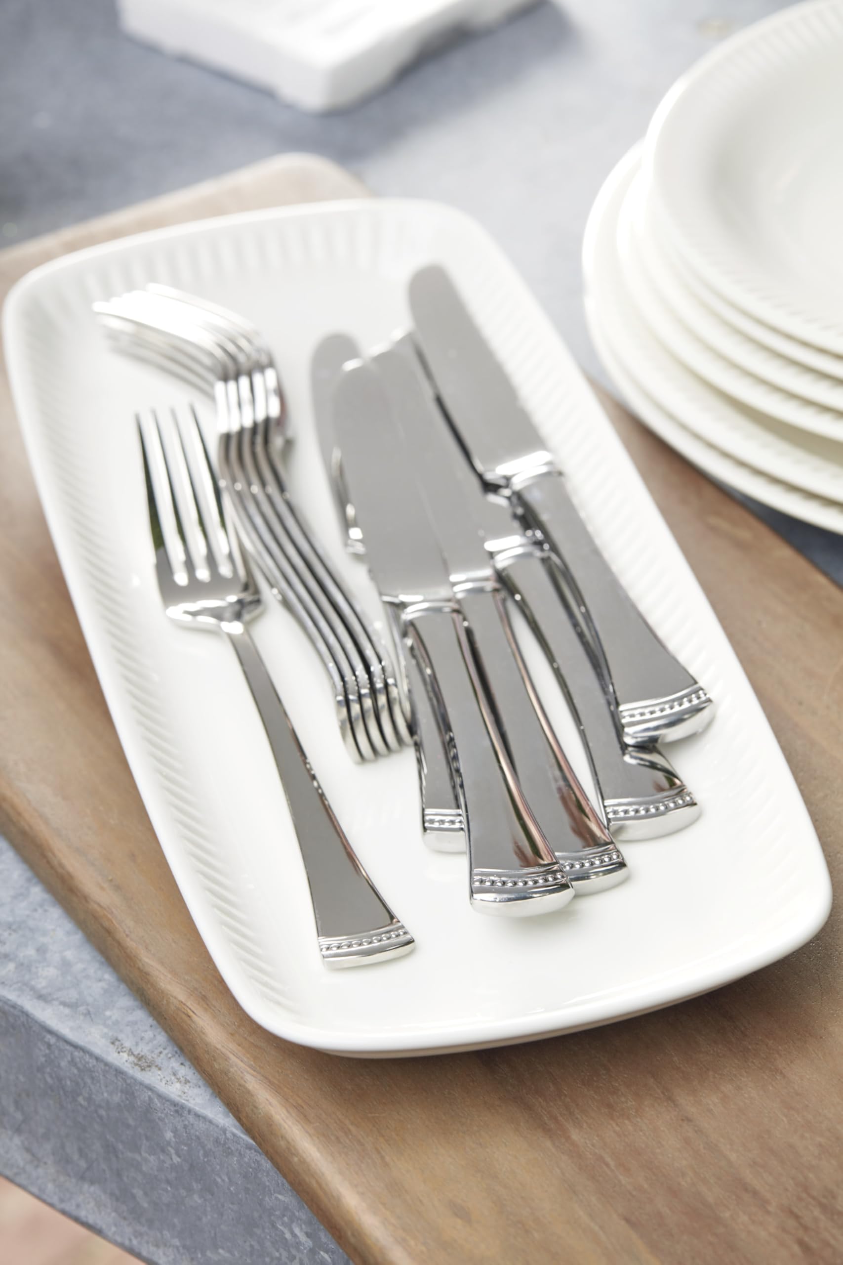 Lenox Portola 20-Piece 18/10 Silverware Set for 4, Flatware