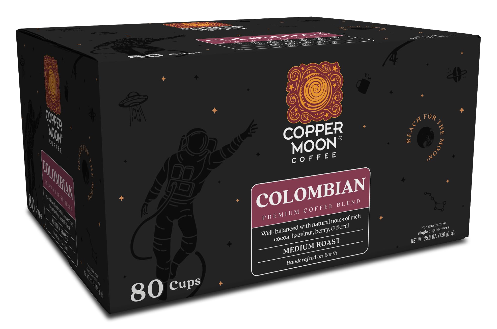 Copper Moon K-Cup Coffee Pods, Medium Roast, Colombian Blend, 80 Count