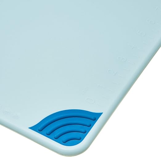 San Jamar Saf-T-Grip Cutting Board With Molded-In Ruler, Plastic Chopping Board for Kitchen, 15" x 20" x 0.5", 1 Count, Blue