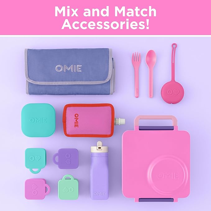 Omie OmieBox Kids Insulated Bento Box, Unicorn Pink