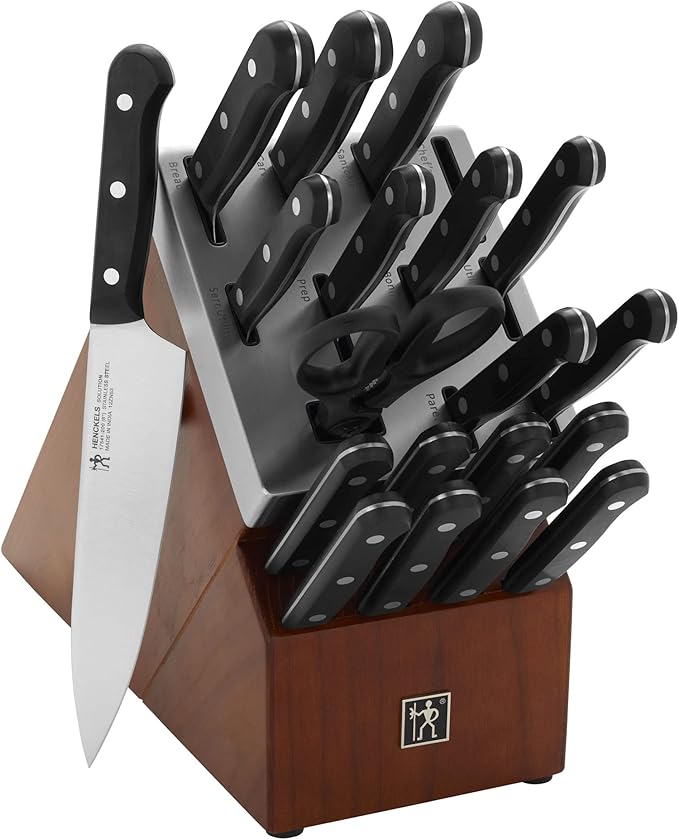 Henckels Solution Self Sharpening 20-Pc Knife Set, German Engineered, Brown