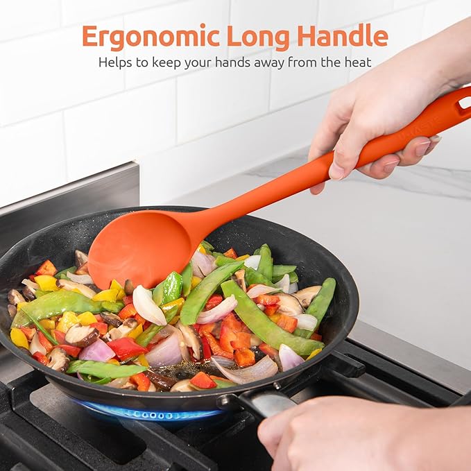 U-Taste Silicone Cooking Spoon, 13.3" Long Large Mixing Spoon, Orange