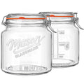 Qianfenie 64 oz Mason Jars with Lids, 2 Pack Half Gallon Glass Jars