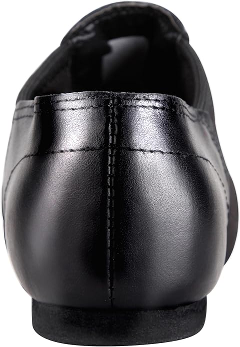 Linodes Leather Jazz Shoe Slip-on for Women Men Dance Shoes Black 7M