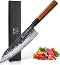 FAMCÜTE 8" Japanese Knife, Hand-Forged Ultra Sharp Chef Knife Gifts for Men