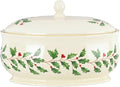 Lenox Holiday Ivory Porcelain Christmas Candy Jar with Lid