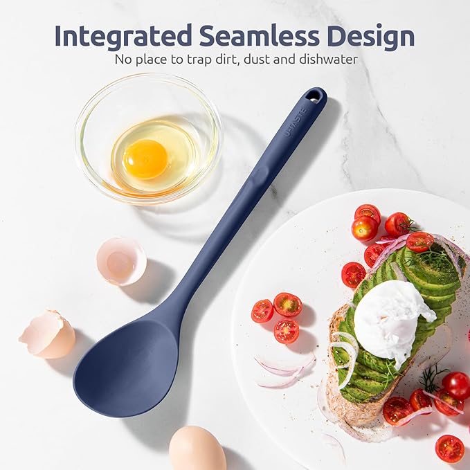 U-Taste Silicone Cooking Spoon, 13.3" Long Large Mix Spoon, Midnight Blue