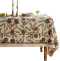 ISAENNE Designer Vintage Linen Rectangular Tablecloth,102"x63"-Carol B