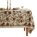 ISAENNE Designer Vintage Linen Rectangular Tablecloth,79"x55"-Carol B