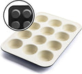 GreenLife 12 Cup Ceramic Nonstick Muffin Pan, Black