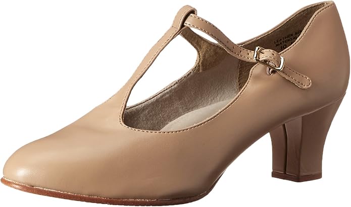 Capezio Jr. Footlight T-Strap Character Shoe, Caramel, 13 M