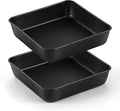 TeamFar Square Cake Pan, 2PCS 8 Inch Coated Square Cake Brownie Lasagna Pan