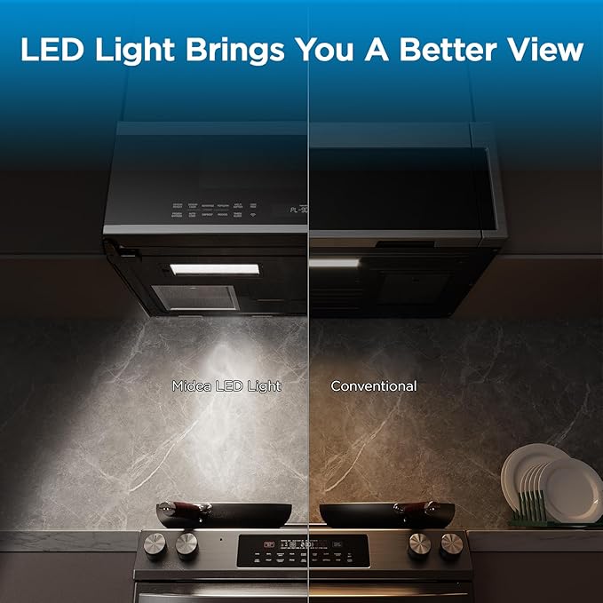 Midea Over the Range Microwave Oven, 1.2 Cu.Ft, 1000W, Stainless Steel
