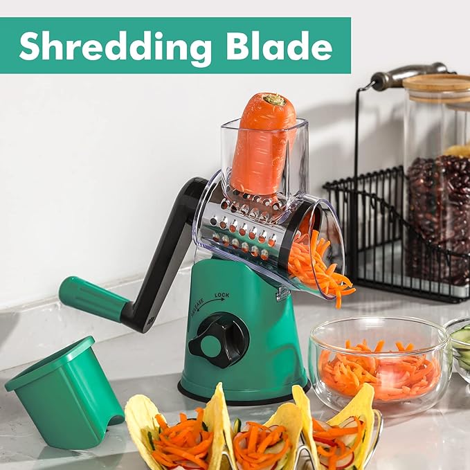 GDL Cheese Grater Hand Crank, Rotary Cheese shredder, Vegetable Slicer