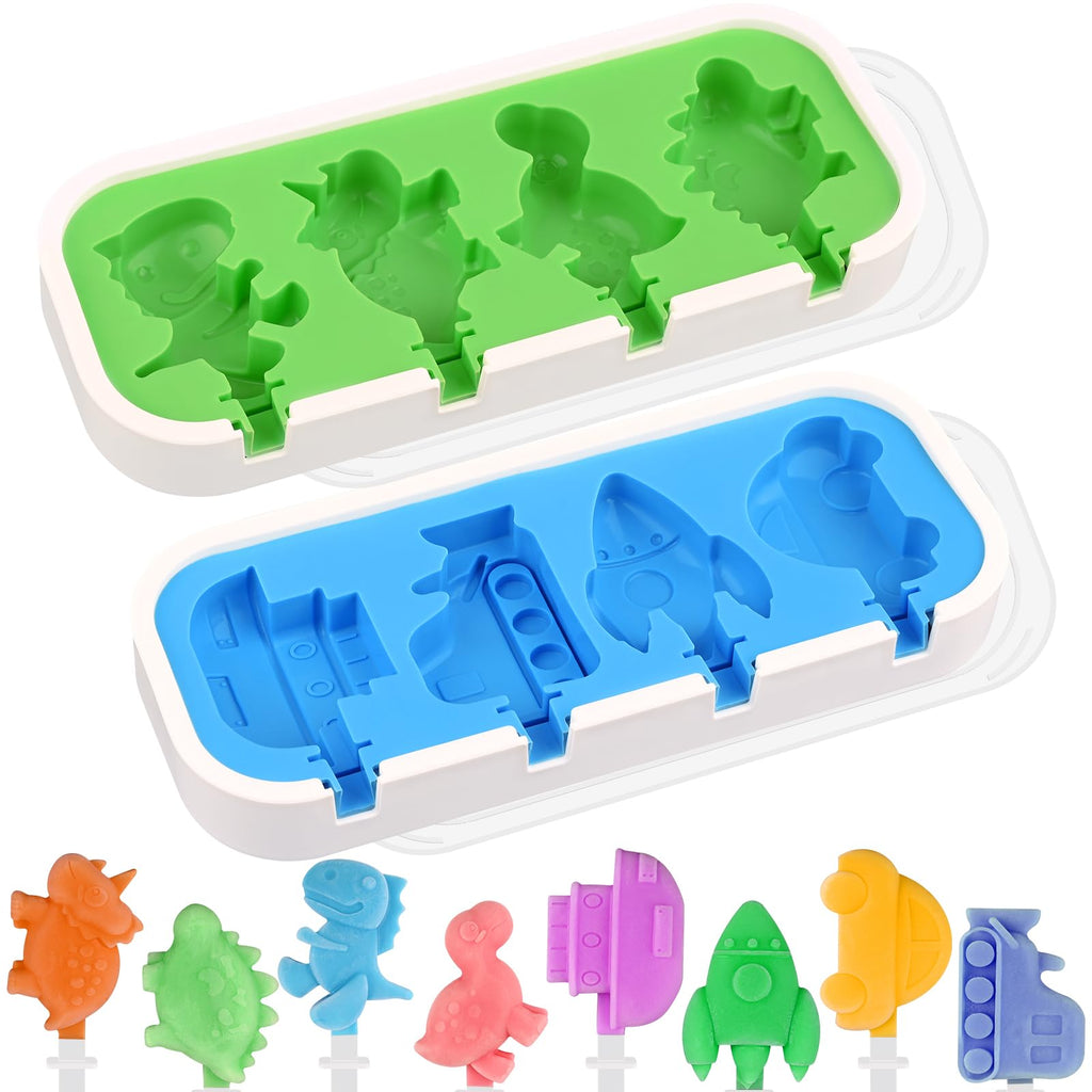 WMKGG Cartoon Silicone Popsicle Molds for Kids, 2 PCS Popsicles Molds