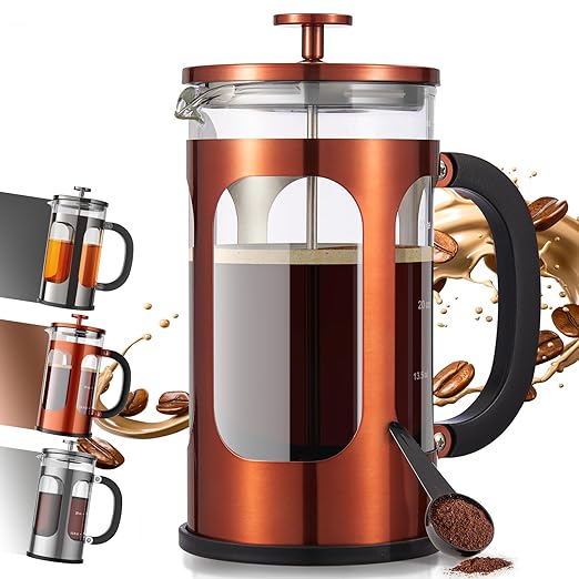 Veken French Press Coffee Maker,No Plastic Touching Cafe,34oz 1L Cafetera