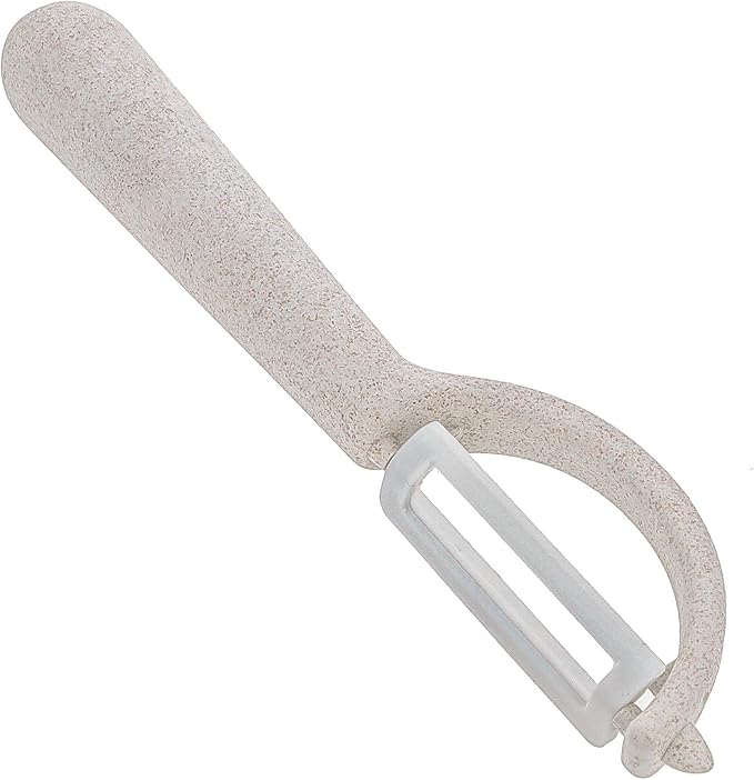 Beille Wheat Straw Vegetable Peeler with Ceramic Blade, 6.5 Inch Eco Friendly Kitchen Gadget, BPA Free Food Prep Tool, Dishwasher Safe Potato Apple Carrot Peeler