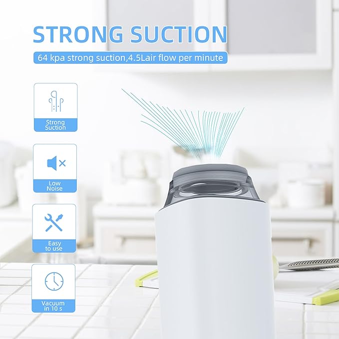 CABIBOX Compact Vacuum Sealer Machine, Automatic Food Vacuum Pump, Portable Vacuum Sealer Machine for Food Storage and Preservation