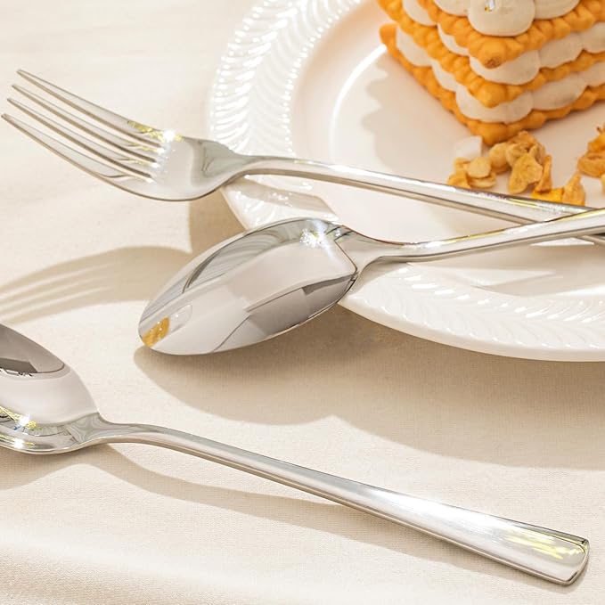 KINGSTONE 16 Piece Dinner Spoons Set, 18/10 Stainless Steel Spoons