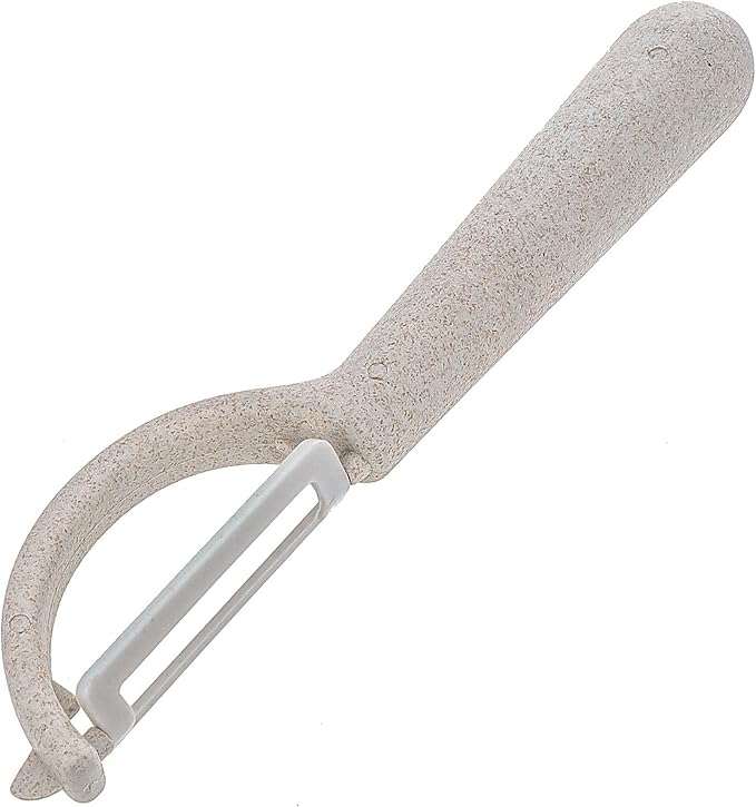 Beille Wheat Straw Vegetable Peeler with Ceramic Blade, 6.5 Inch Eco Friendly Kitchen Gadget, BPA Free Food Prep Tool, Dishwasher Safe Potato Apple Carrot Peeler