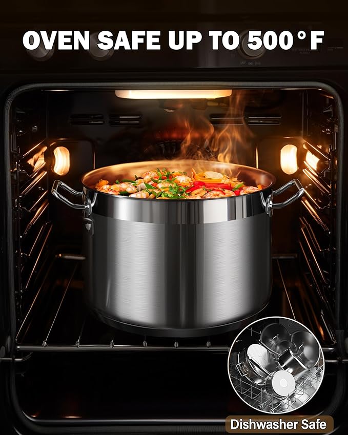 Cooks Standard Professional 20 Quart Stainless Steel Stock Pot with Lid