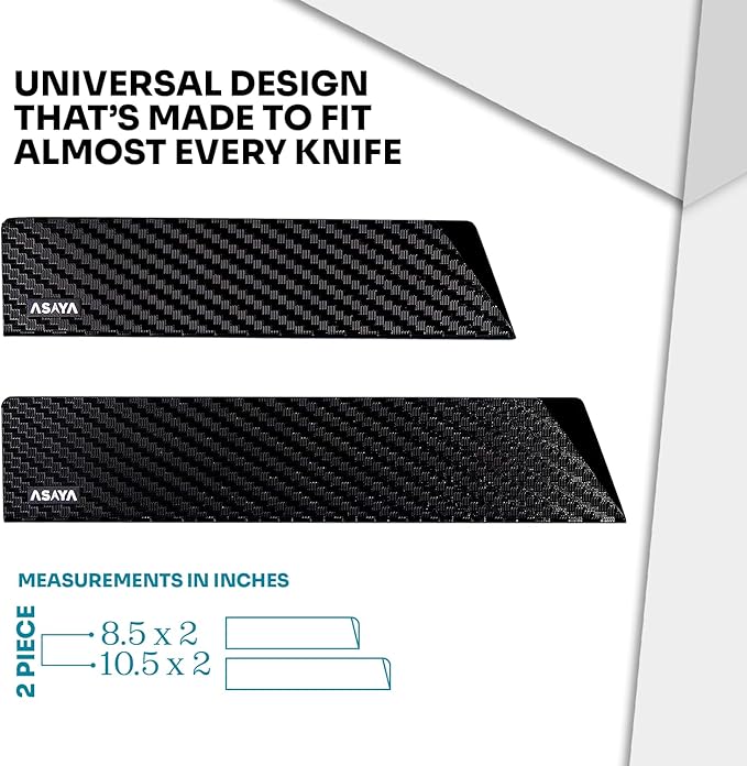 Asaya Professional Chef Knife Edge Guards – 2 Piece Knives Universal Covers, 8.5 x 2 and 10.5 x 2 - Extra Strength ABS Plastic and Food Safe Kitchen Knife Sheath Covers -Knife Not Included (2 Piece)