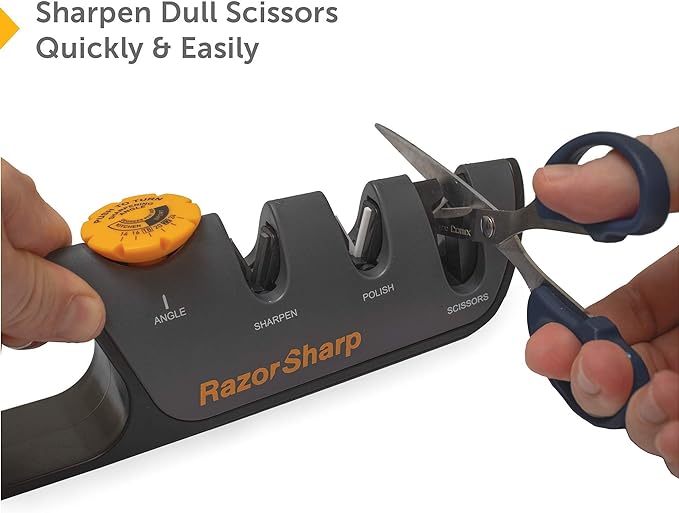 RazorSharp™ Knife & Scissor Sharpener | Adjustable 14-24 Degree Angle Guide