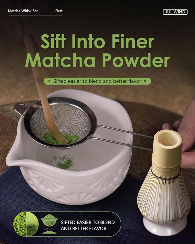 Matcha Whisk Set, Ceramic Matcha Set Includes Matcha Bowl and Matcha Whisk