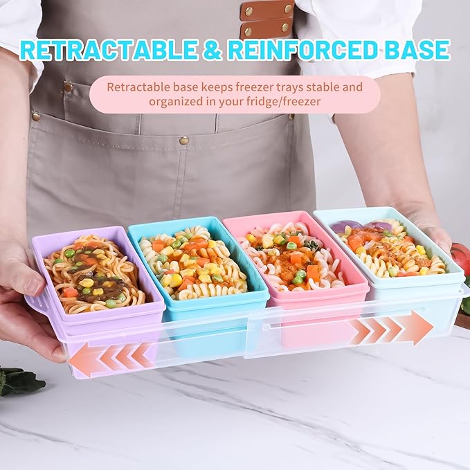 Gemice 2-Cup Silicone Freezer Molds with Lids, Individual 4-Pack