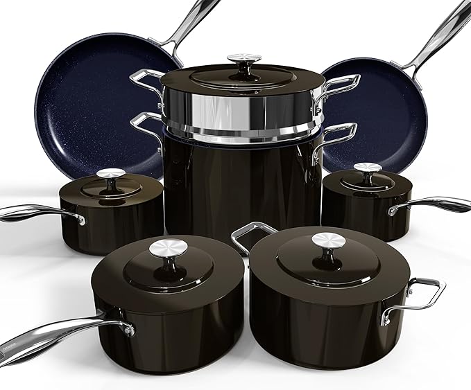 Nuwave Lux 13pc Forged Lightweight Nonstick Ceramic Cookware Set, PFAS-Free